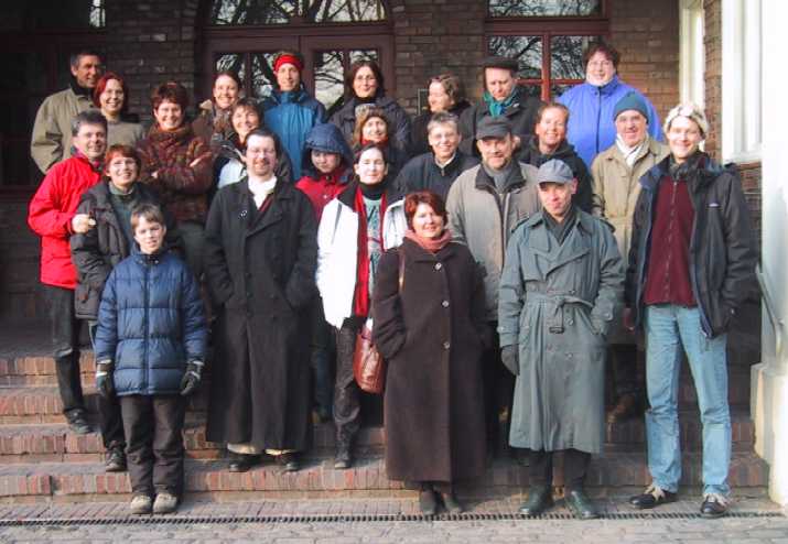 Participants of the Annual Meeting of Future Workshops before mounting the blast furnace (late shift on Saturday)